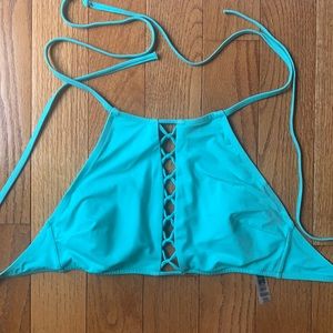 Victoria Secret PINK teal halter bikini top